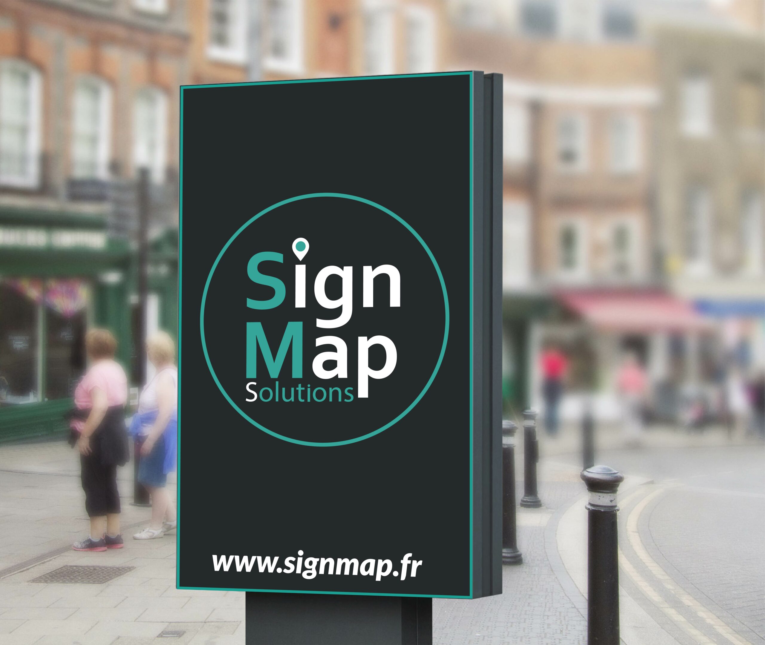 Affichage urbain type sucette - SignMap
